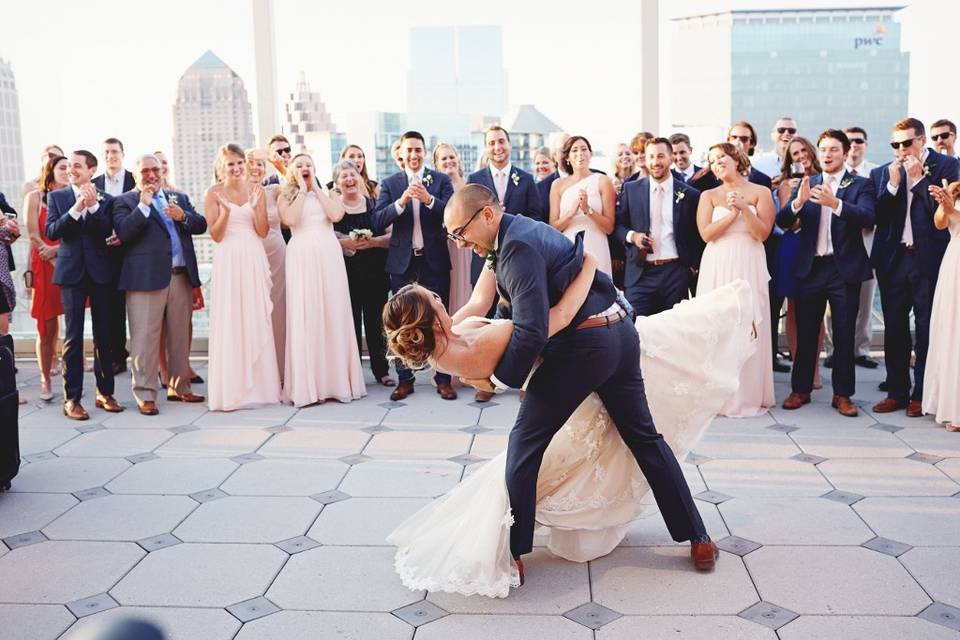 Newlyweds dancing