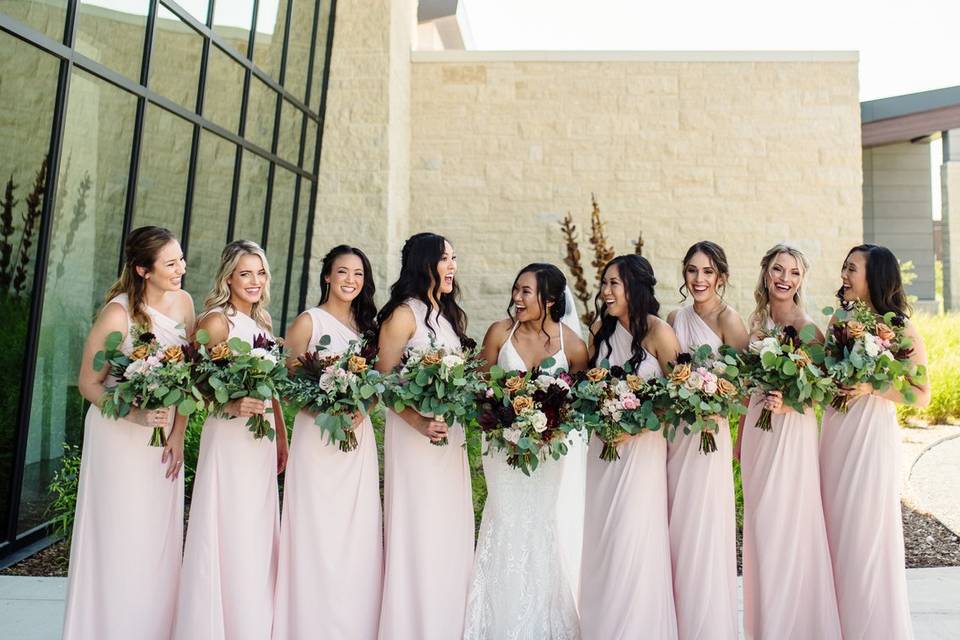 Wedding Party Photo on Terrace