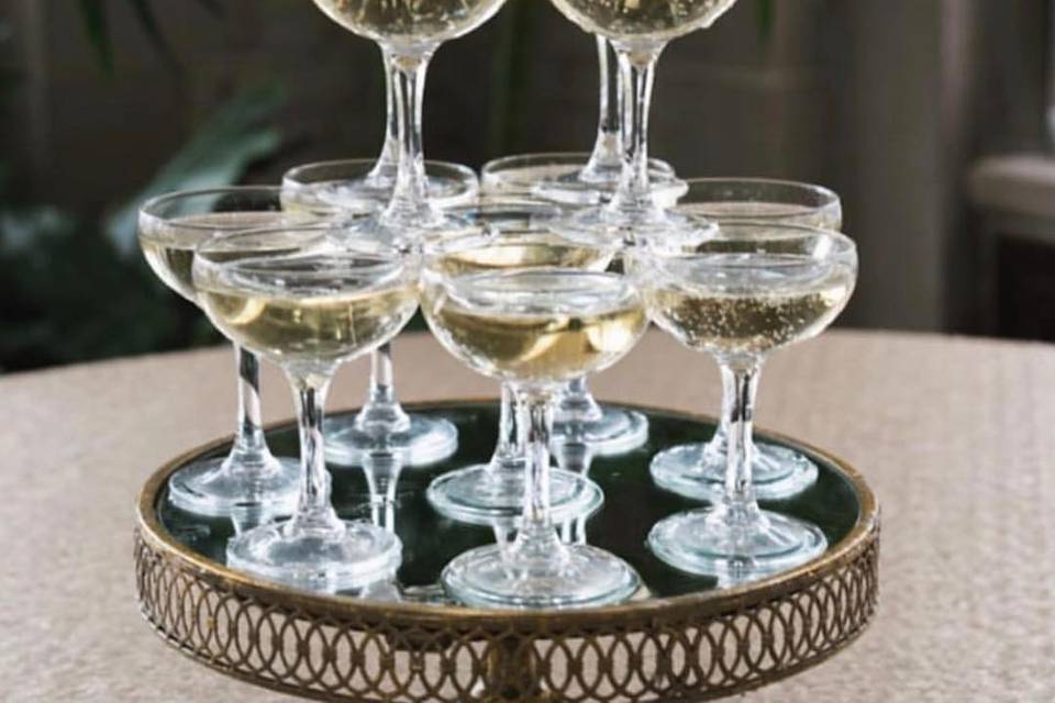 Champagne Coupes & Cake Stands