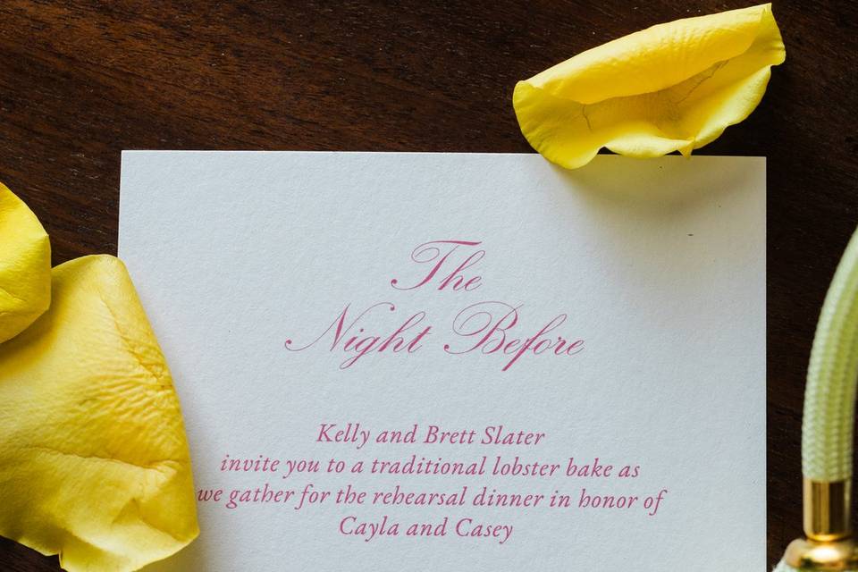 Rehearsal dinner cards