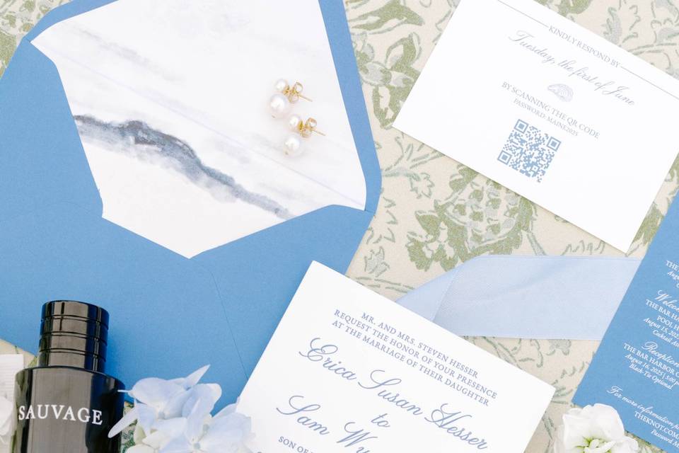Letterpress coastal suite