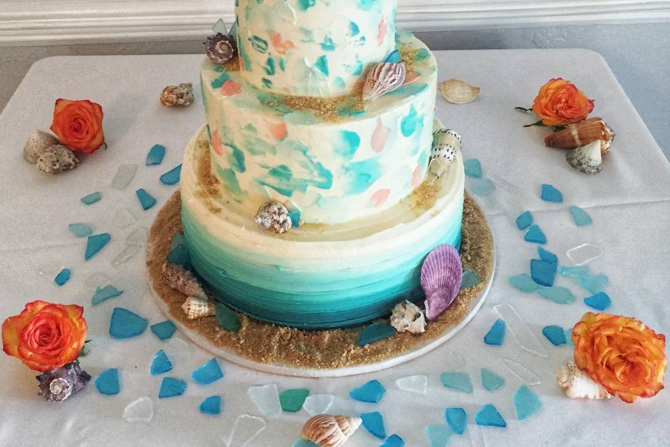 Abstract Beach cake