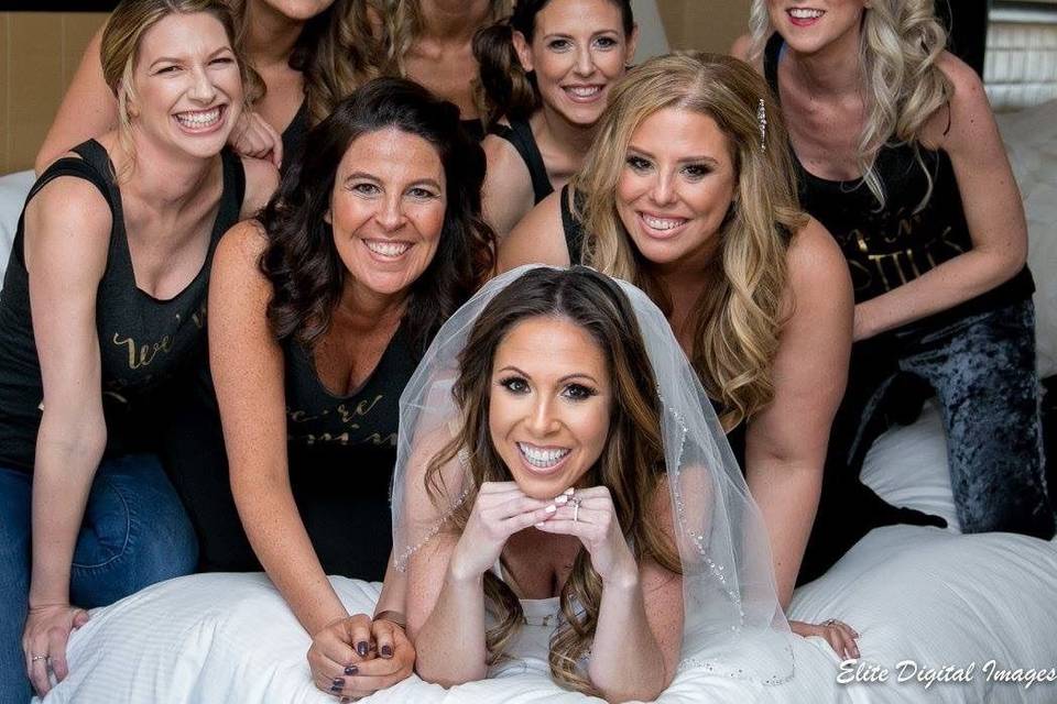 Bride and bridesmaids