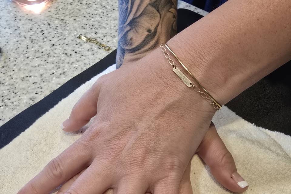 14k gf cross anklet