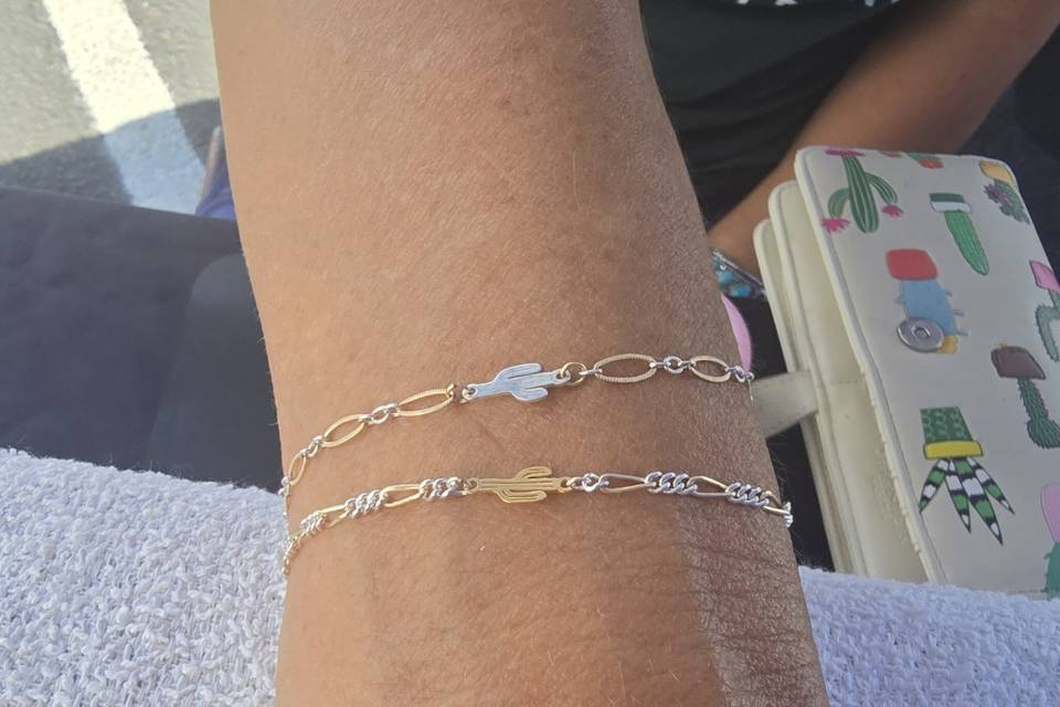 Men's stacked 18k gf bracelets