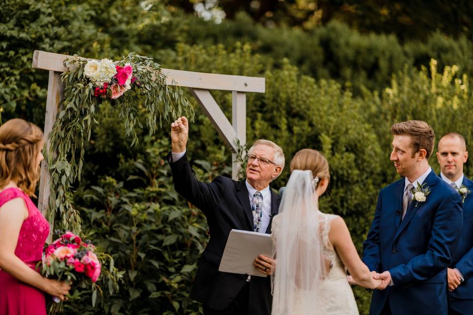 Vows at sunset