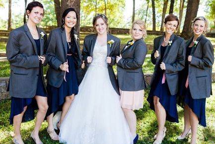 The bride with her bridesmaids