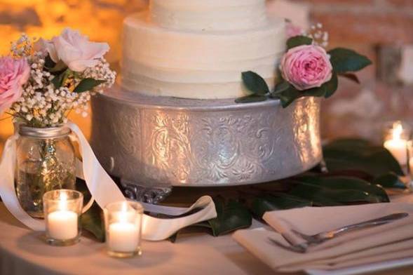 Three-tier wedding cake