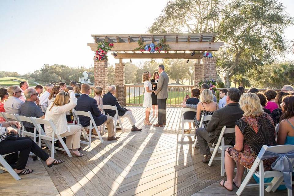 Wooden wedding arch