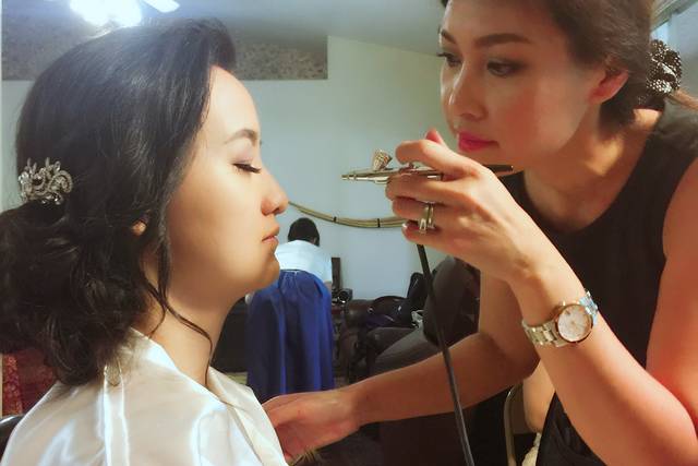 Bride getting ready