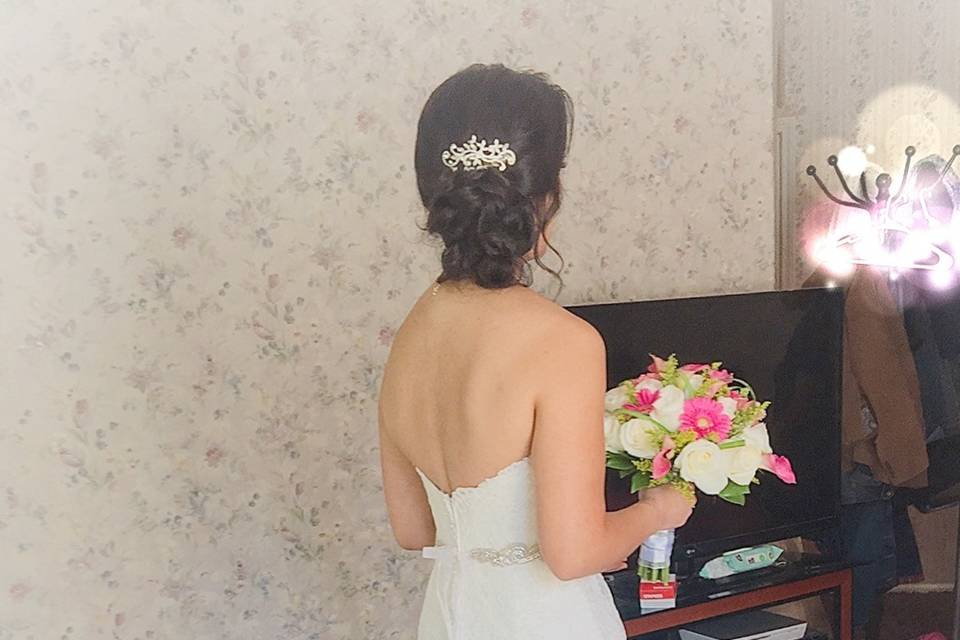 Bride in her gown