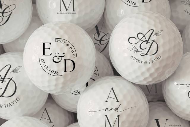 Wedding Monogram Golf Balls