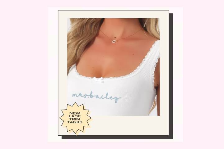 Embroidered Mrs. Lace Tank