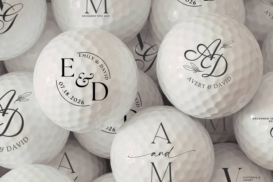 Wedding Monogram Golf Balls