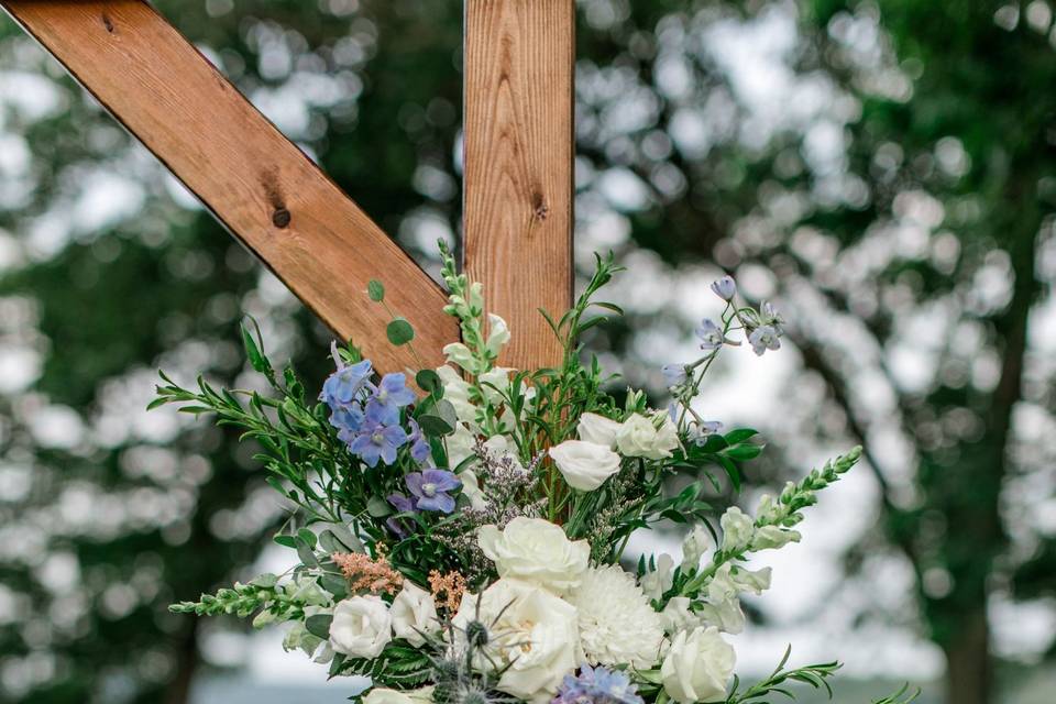 White, Blue and Pink Arch