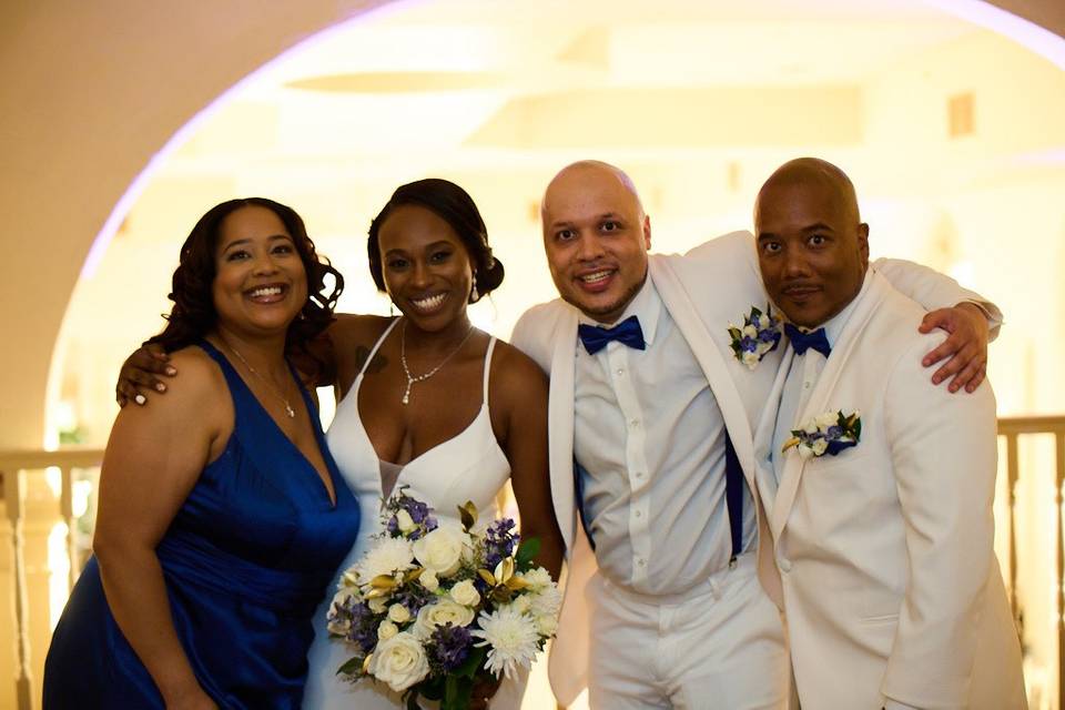 White and Blue Bridal Bouquet