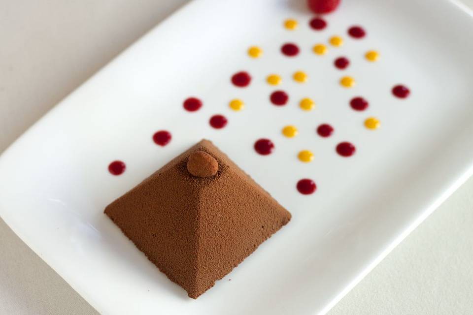 Chocolate mousse pyramid