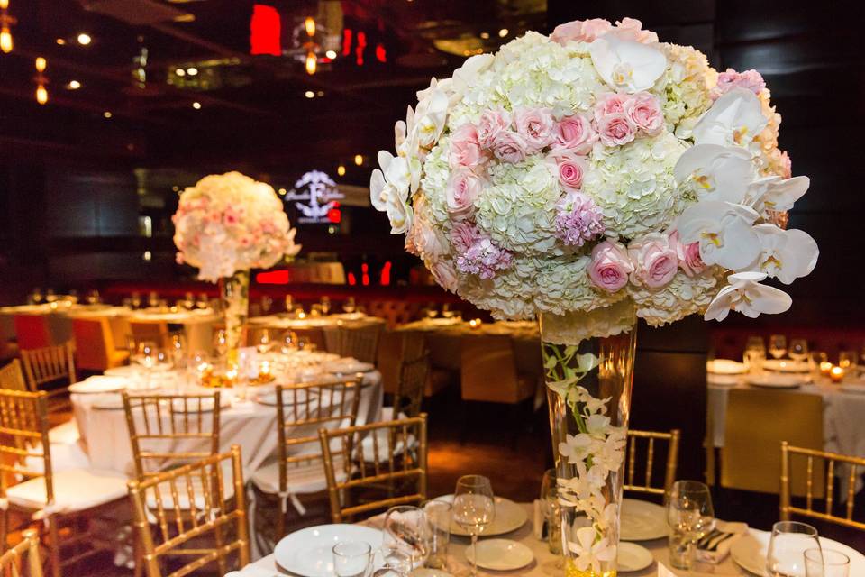 Table set up with centerpiece