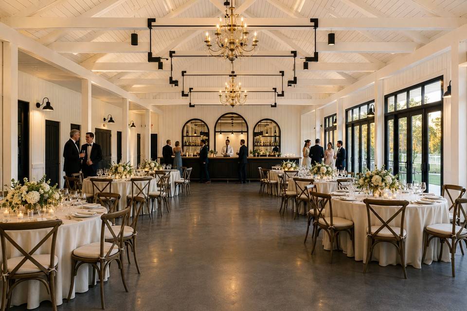 Elegant farm wedding reception at dusk.jpg