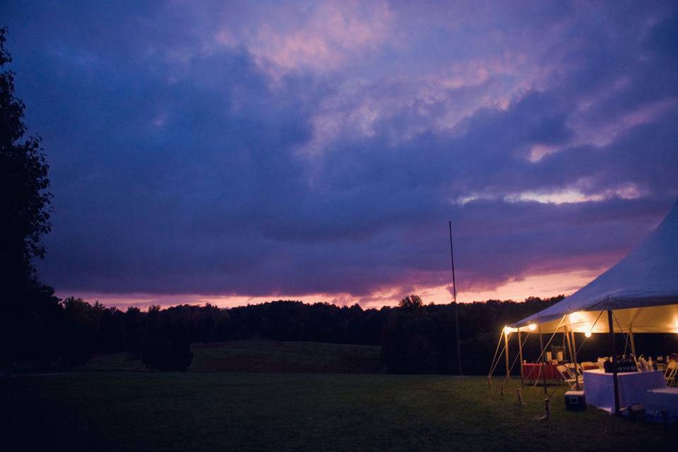 Sunset behind the hills