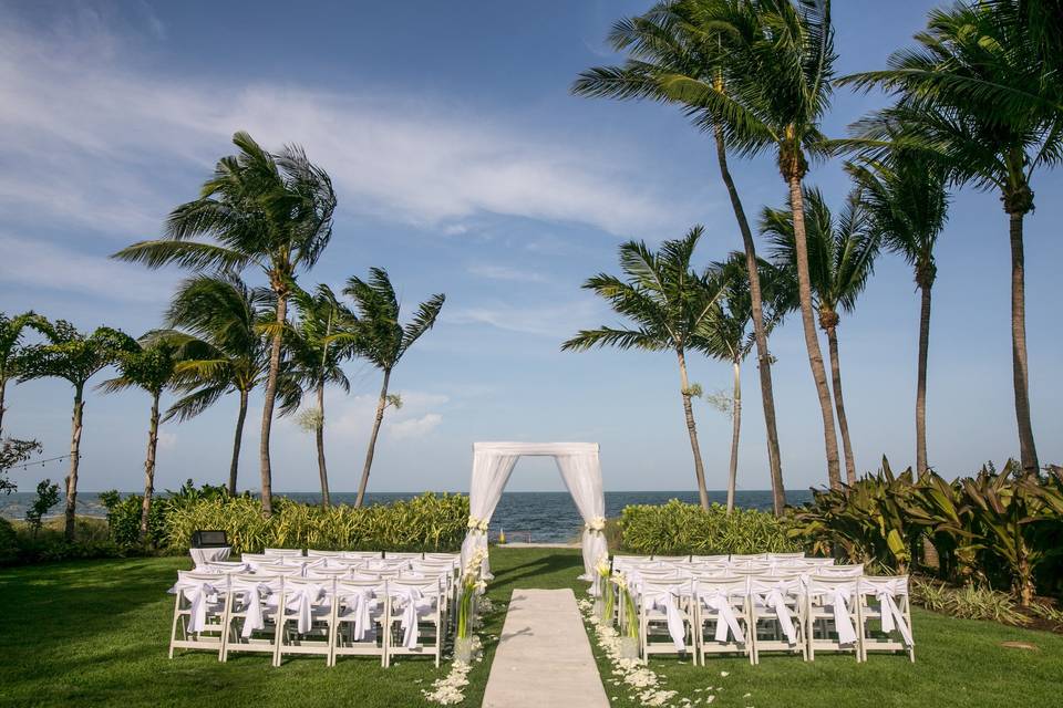 Outdoor wedding setup