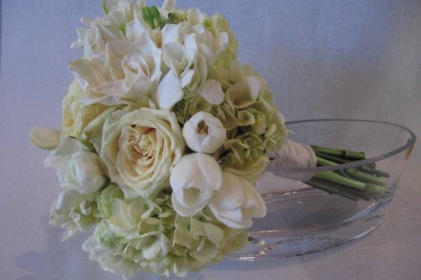 gardenia, ranunculus, freesia and roses