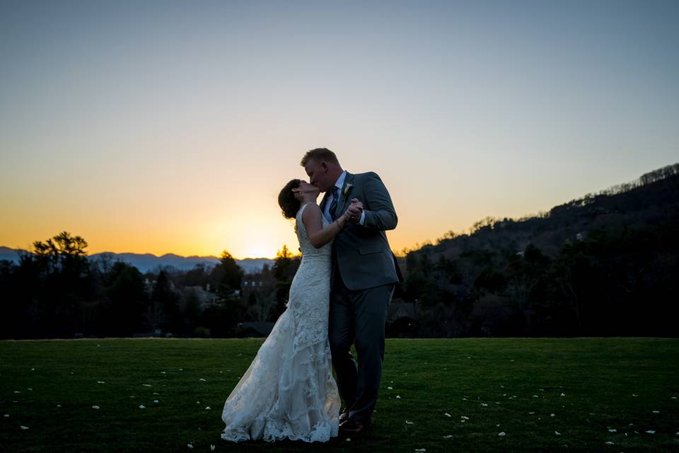 Wedding Sunset Kiss