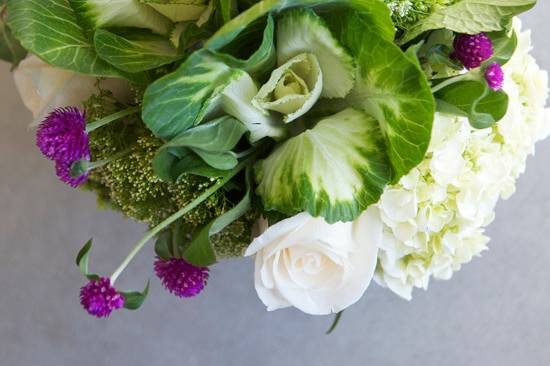 Green and purple flowers
