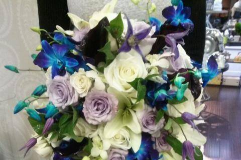 Blue and violet flowers