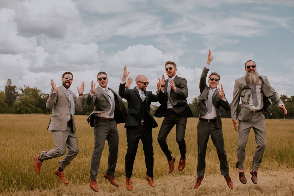 Groomsmen being silly