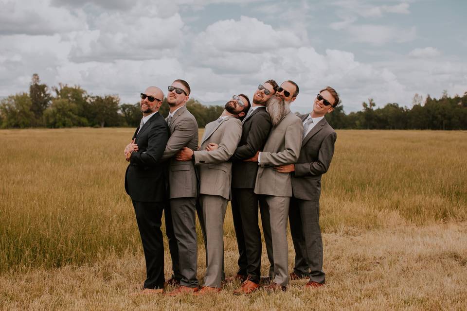 Groomsmen being silly