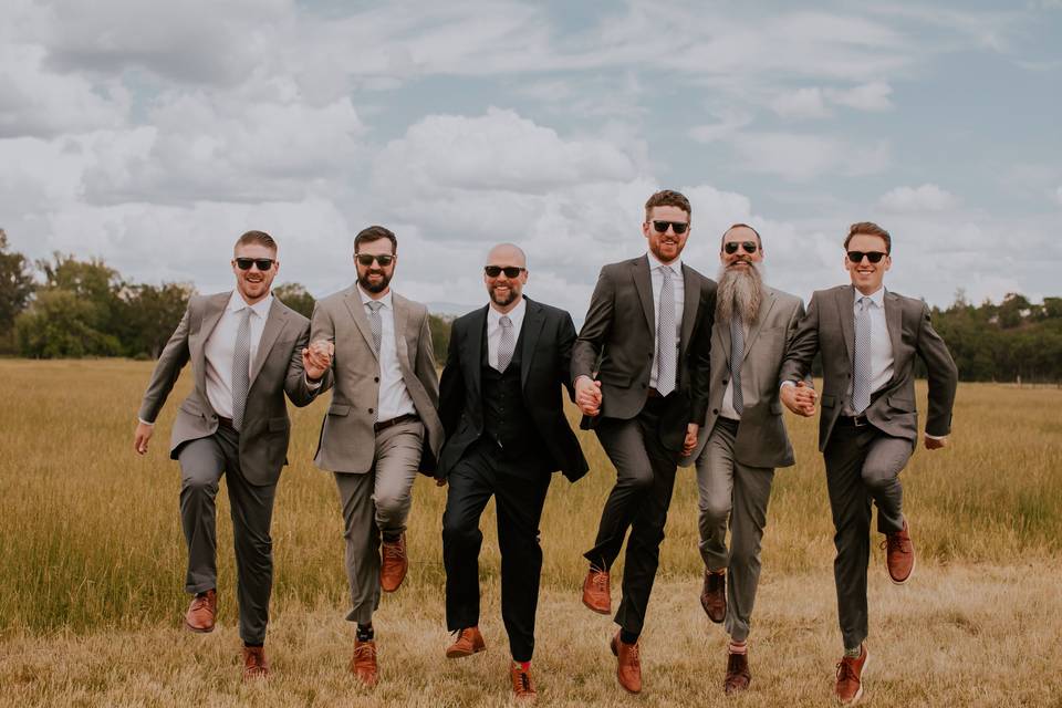 Groomsmen being silly