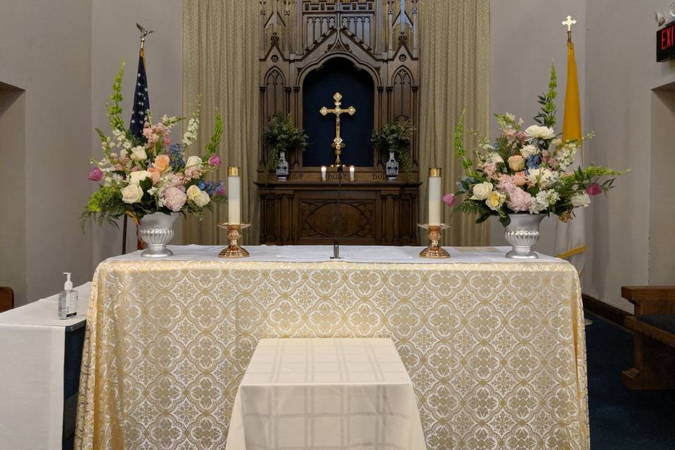 At the altar