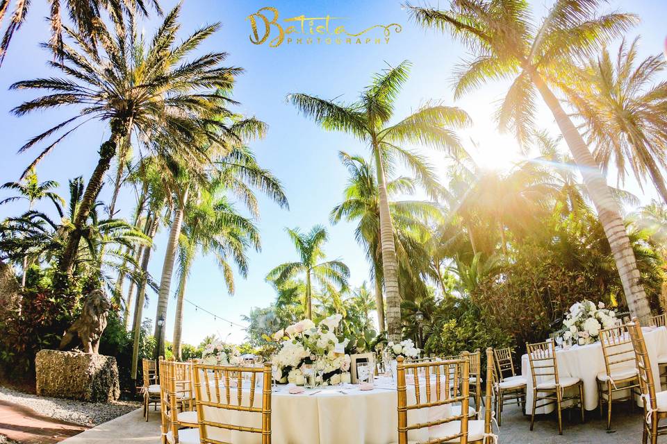 Outdoor wedding meal