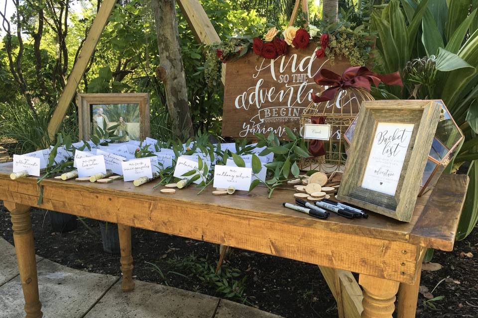 Reception table setup