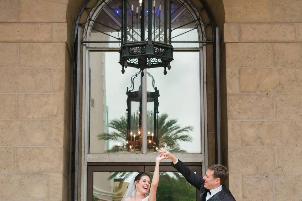 Dancing on their wedding day