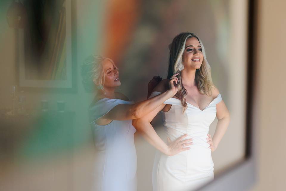 Bride getting ready