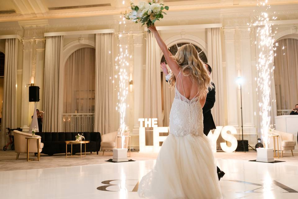 Bride and Groom enter party