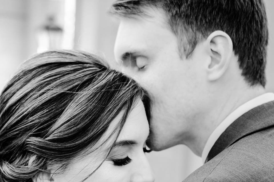 Bride and Groom snuggle up