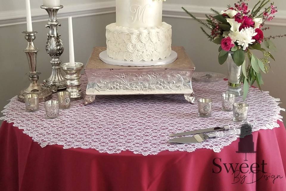 Buttercream rosette wedding cake by sweet by design in melissa, tx