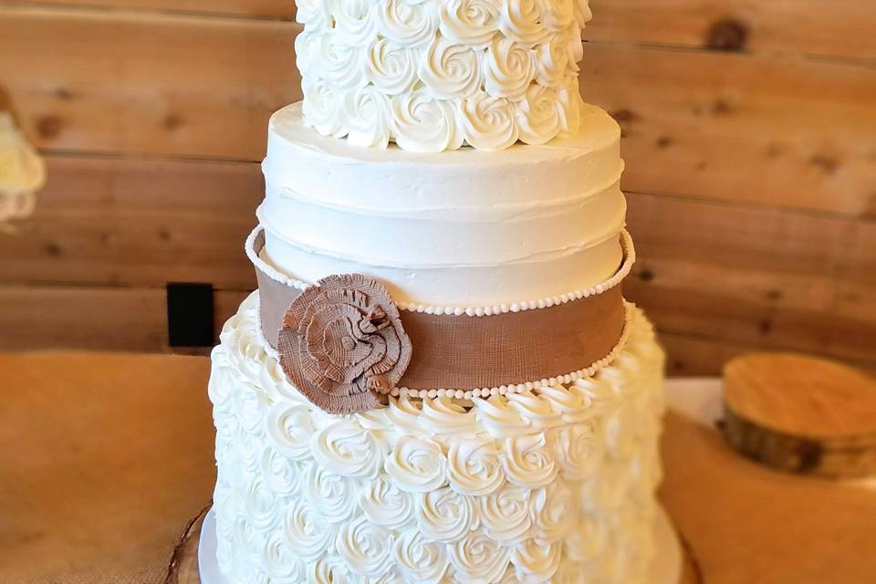 Rosette and fondant burlap