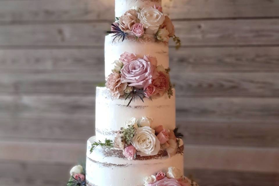 Naked wedding cake