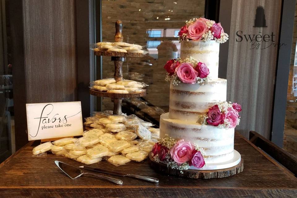 Naked cake & decorated cookies