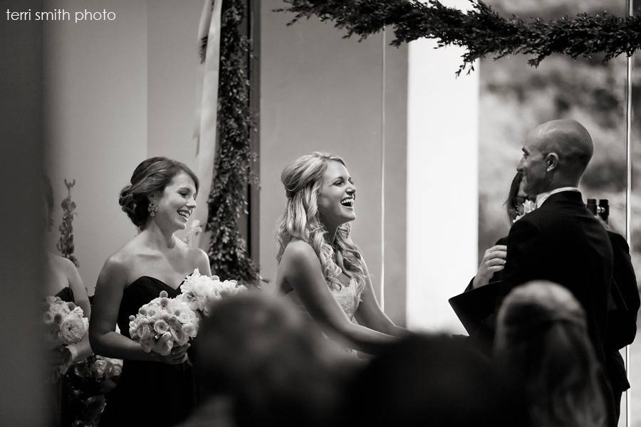 Sharing laughs at the ceremony