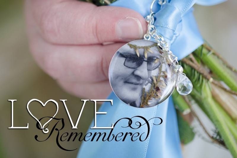Looking for a subtle, yet beautiful way to remember a loved one at your wedding? We created this memorial pendant for a bride whose best friend had passed away. Using a photo of her friend, as well as flowers preserved from his funeral, we created this sterling silver pendant, which hung from her bouquet on the day of her wedding. After the wedding, by adding a simple bail, we converted it into a pendant she can now wear as a necklace. It's a truly new & unique way to ensure that those we have loved & lost will still be with us on our most important & significant days.This photo, and the one before it, were taken by the amazing Dawn Gardner of DG Photography! You can find her in the 'Pros I Know' section.
