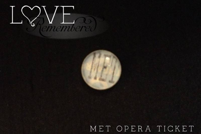 For one of the couple's anniversaries, they went to a live performance of the Metropolitan Opera. Thankfully they saved their tickets, so I was able to create this tie tack for them.