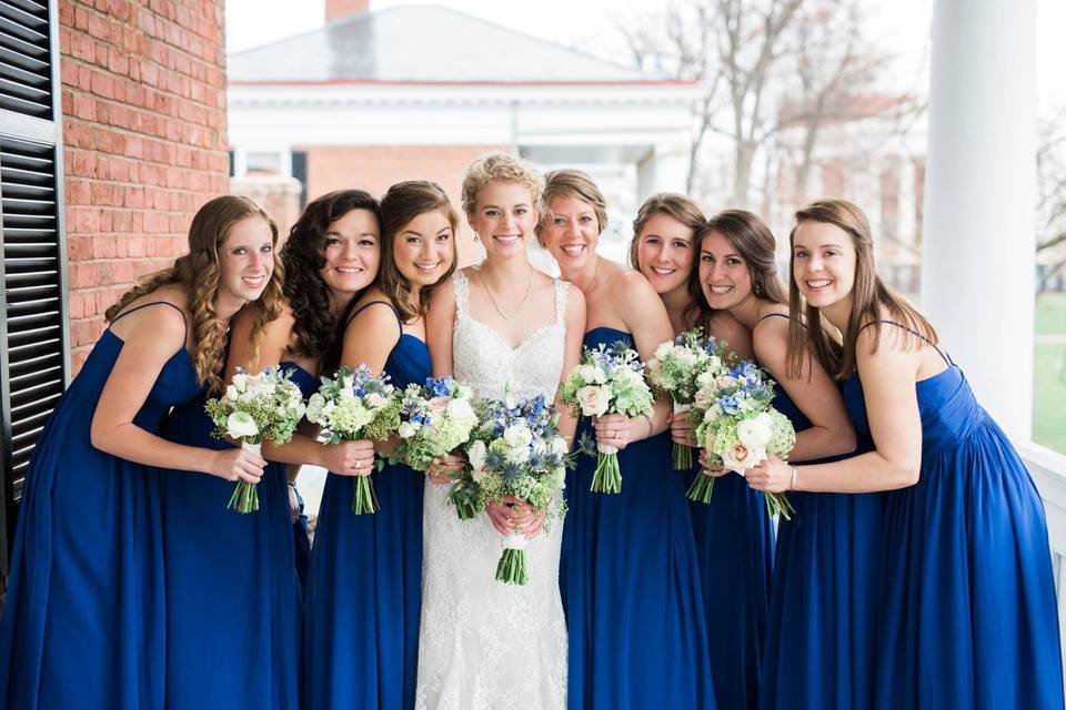 Bride and bridesmaids