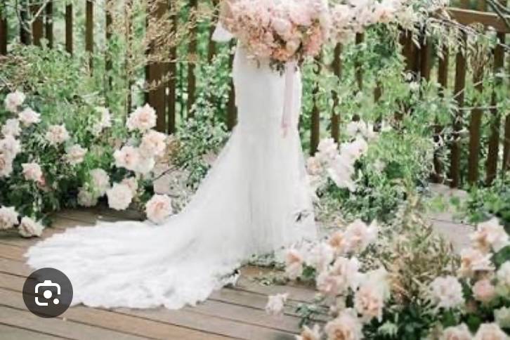 Bride posing for pics.