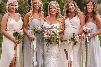 Bride and bridesmaids