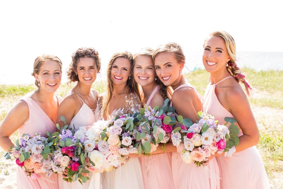 Bride and bridesmaids